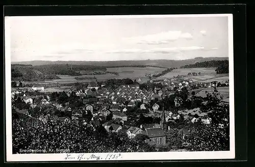 AK Freudenberg / Siegen, Panorama vom Berg aus gesehen