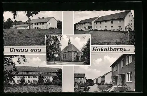 AK Eickelborn i. W., Kirche, Gebäudeansichten