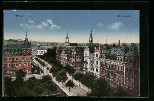 AK Döbeln i. S., Blick auf die Königstrasse
