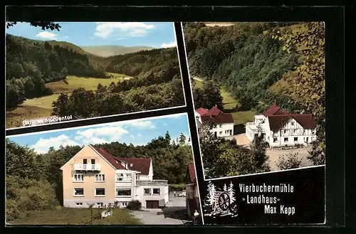 AK Vierbuchermühle, Pension-Landhaus Max Kapp, Unteres Mühlental