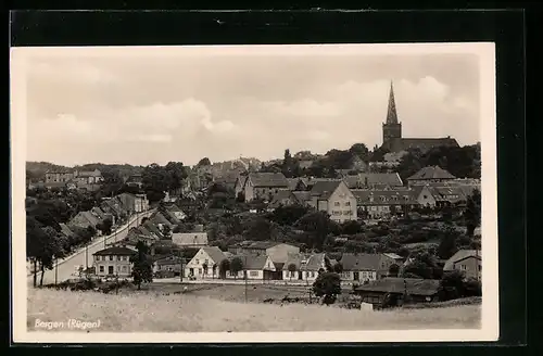 AK Bergen / Rügen, Totale mit Kirche
