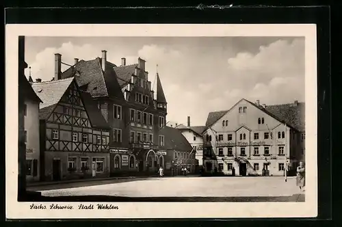 AK Wehlen / Sächs. Schweiz, Marktplatz mit Hotels