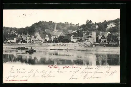 AK Wehlen / Sächs. Schweiz, Stadtansicht