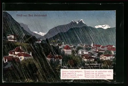 AK Bad Reichenhall, Teilansicht im Regen