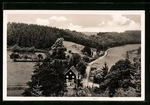 AK Beyenburg, Blick zum Gasthaus Spreelermühle