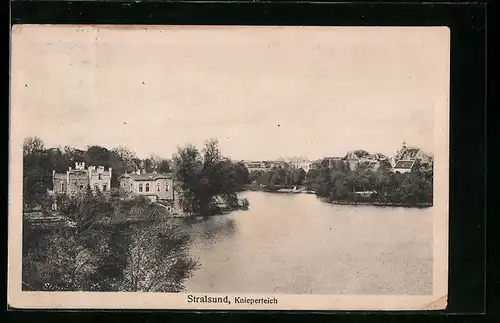 AK Stralsund, Idylle am Knieperteich