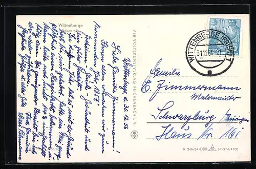 AK Wittenberge, Bahnstrasse mit Häuser- und Geschäftsfassaden