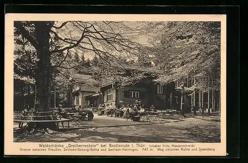 AK Brotterode i. Thür., Gasthaus Waldschänke Dreiherrnstein von Fritz Messerschmidt