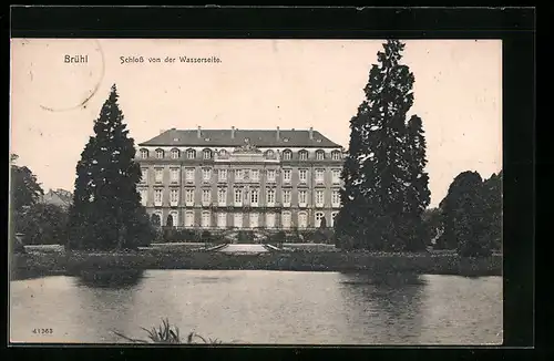AK Brühl, Schloss von der Wasserseite aus gesehen