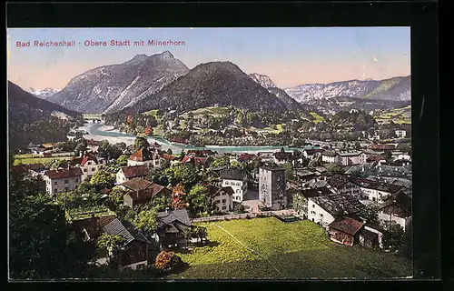 AK Bad Reichenhall, Obere Stadt mit Milnerhorn