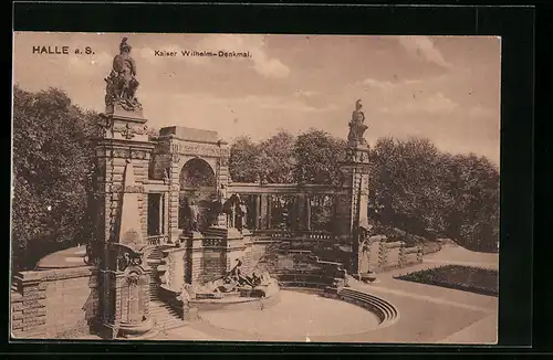 AK Halle a. S., Kaiser Wilhelm-Denkmal