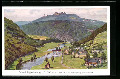 AK Augustusburg i. E., Blick zum Schloss