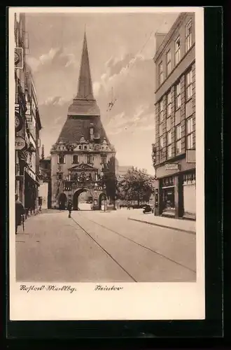 AK Rostock / Mecklbg., Partie am Steintor