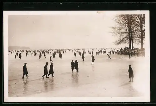 AK Zürich, Seegefrörne 1929