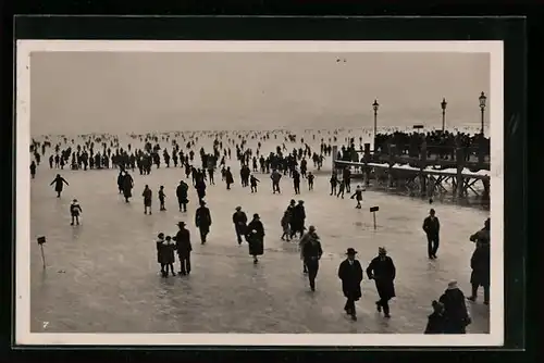 AK Zürich, Seegfrörne 1929, Eisbahn