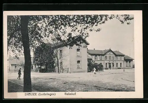 AK Dieuze, Blick auf den Bahnhof