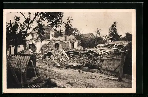 AK Velká Polom, zerstörtes Haus