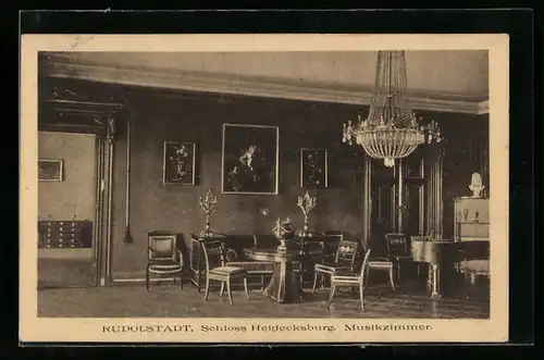 AK Rudolstadt, Schloss Heidecksburg, Musikzimmer