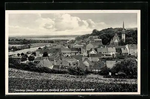 AK Oderberg /Mark, Ortsansicht vom Geisberg