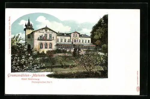 AK Gremsmühlen-Malente, Blick auf das Hotel Brahmberg