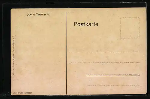 AK Schwalbach a. T., Strassenpartie, Eingang von Süden, Gesamtansicht