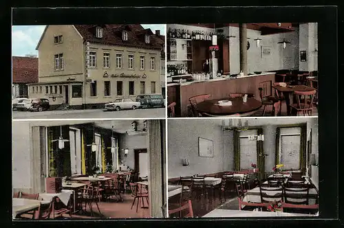 AK Karlsruhe-Knielingen, Restaurant Zur Rheinbrücke, Rheinbrückenstrasse 25, Innenansichten