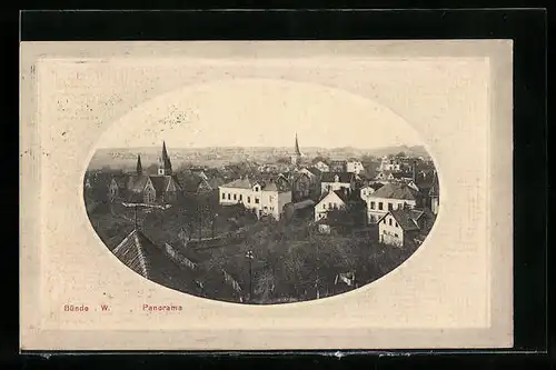 Präge-AK Bünde i. W., Panorama vom Ort