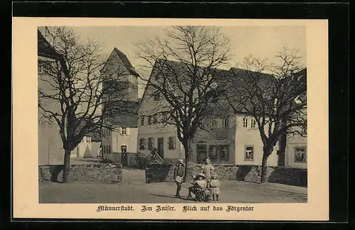 AK Münnerstadt, Strasse am Anger, Blick auf das Jörgentor