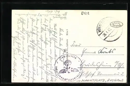 AK Münnerstadt, Partie am Marktplatz mit Rathaus