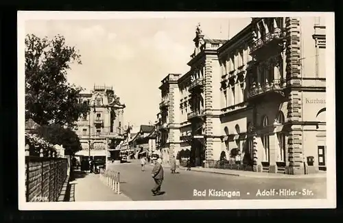 AK Bad Kissingen, Str. mit Passanten