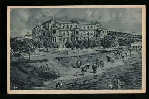 AK Ahlbeck, Ortspartie am Strand