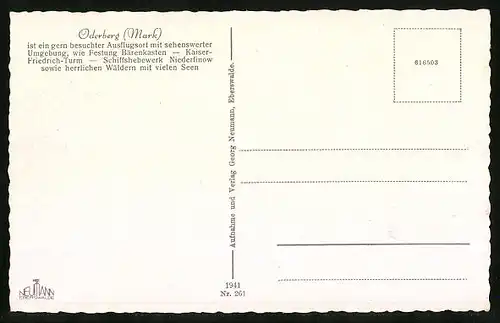 AK Oderberg /Mark, Ortsansicht aus der Vogelschau