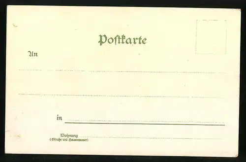 Lithographie Frankfurt a. M., Kaiserstrasse, Denkmal Kaiser Wilhelm