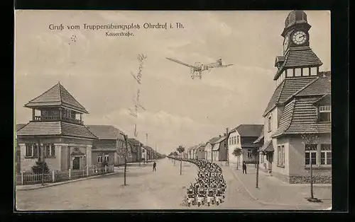AK Ohrdruf i. Th., Truppenübungsplatz und Kaiserstrasse