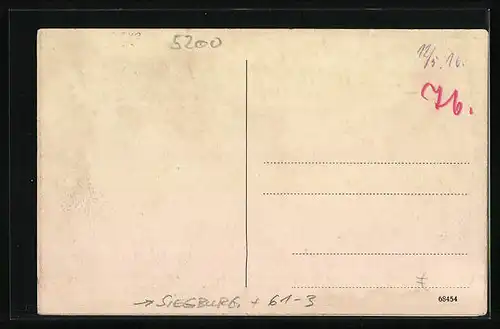 AK Siegburg, Merianischer Kupferstich vom Jahre 1947