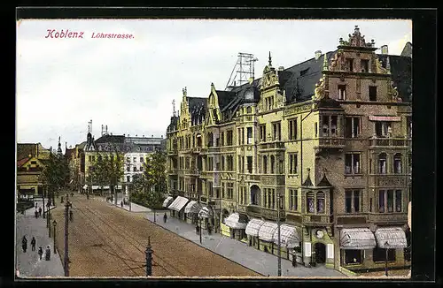 AK Coblenz, Blick auf die Löhrstrasse