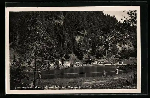 AK Meura-Rohrbach /Thür. Wald, Blick auf das Schwimmbad Aue