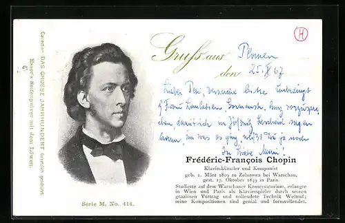 AK Komponist Frédéric-Francois Chopin im Portrait