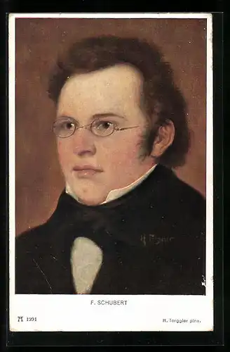 Künstler-AK Portrait vom Komponisten F. Schubert
