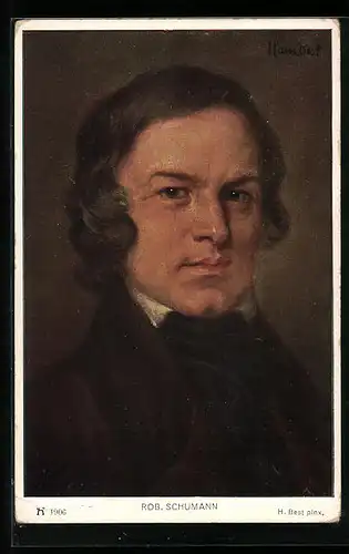 AK Robert Schumann, Portrait des Komponisten