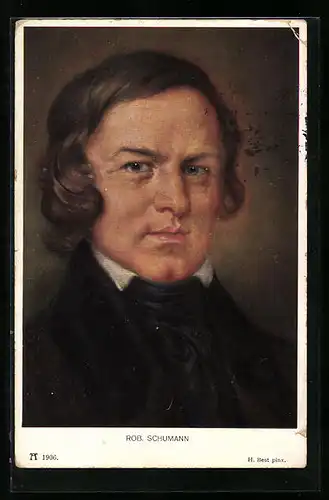 Künstler-AK Porträt Komponist Robert Schumann