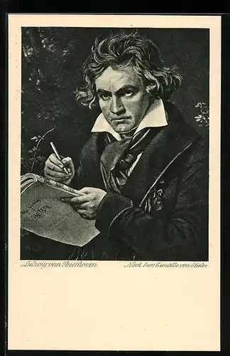 Künstler-AK Ludwig van Beethoven nach dem Gemälde von Stielen