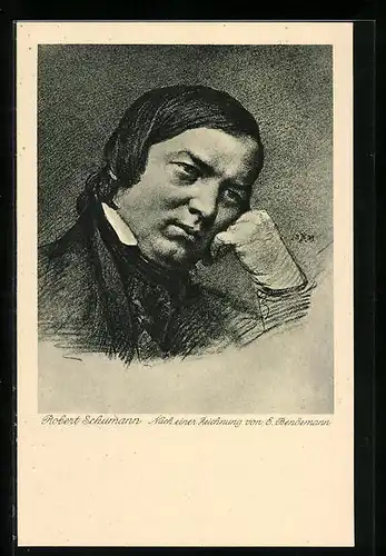 Künstler-AK Komponist Robert Schumann im Portrait