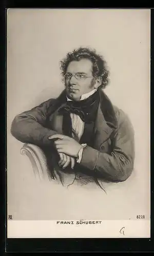 AK Franz Schubert elegant im Portrait