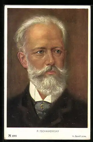 Künstler-AK Komponist P. Tschaikowski im Portrait