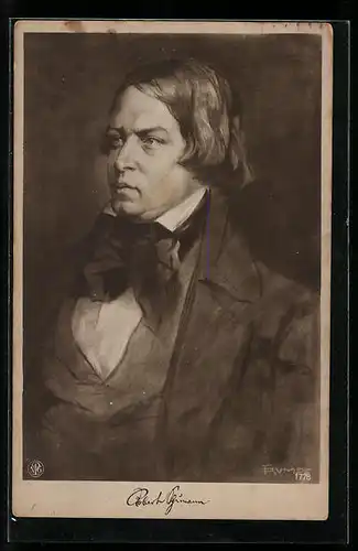 AK Portrait von Robert Schumann