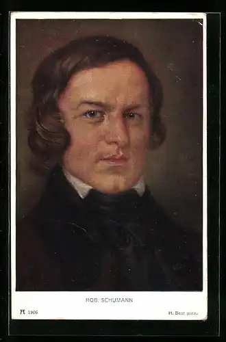 Künstler-AK Porträt Komponist Robert Schumann