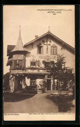 AK Oberammergau, Haus d. Christusdarstellers Anton Lang