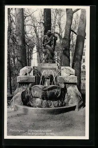 AK Meiningen, Märchenbrunnen im Englischen Garten