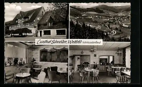 AK Westfeld / Hochsauerland, Gasthof u. Pension Schneider und Umgebung